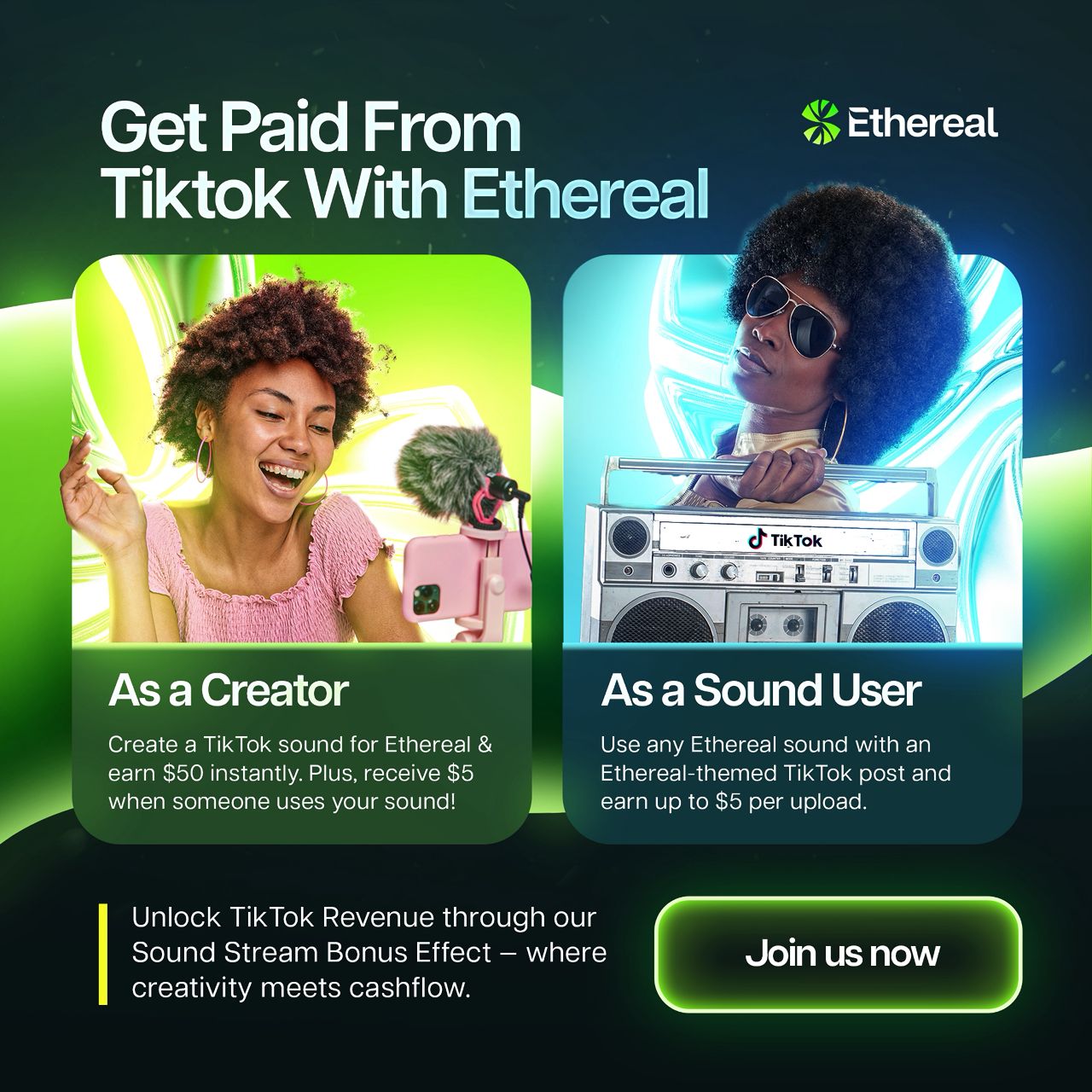 Ethereal app media earning