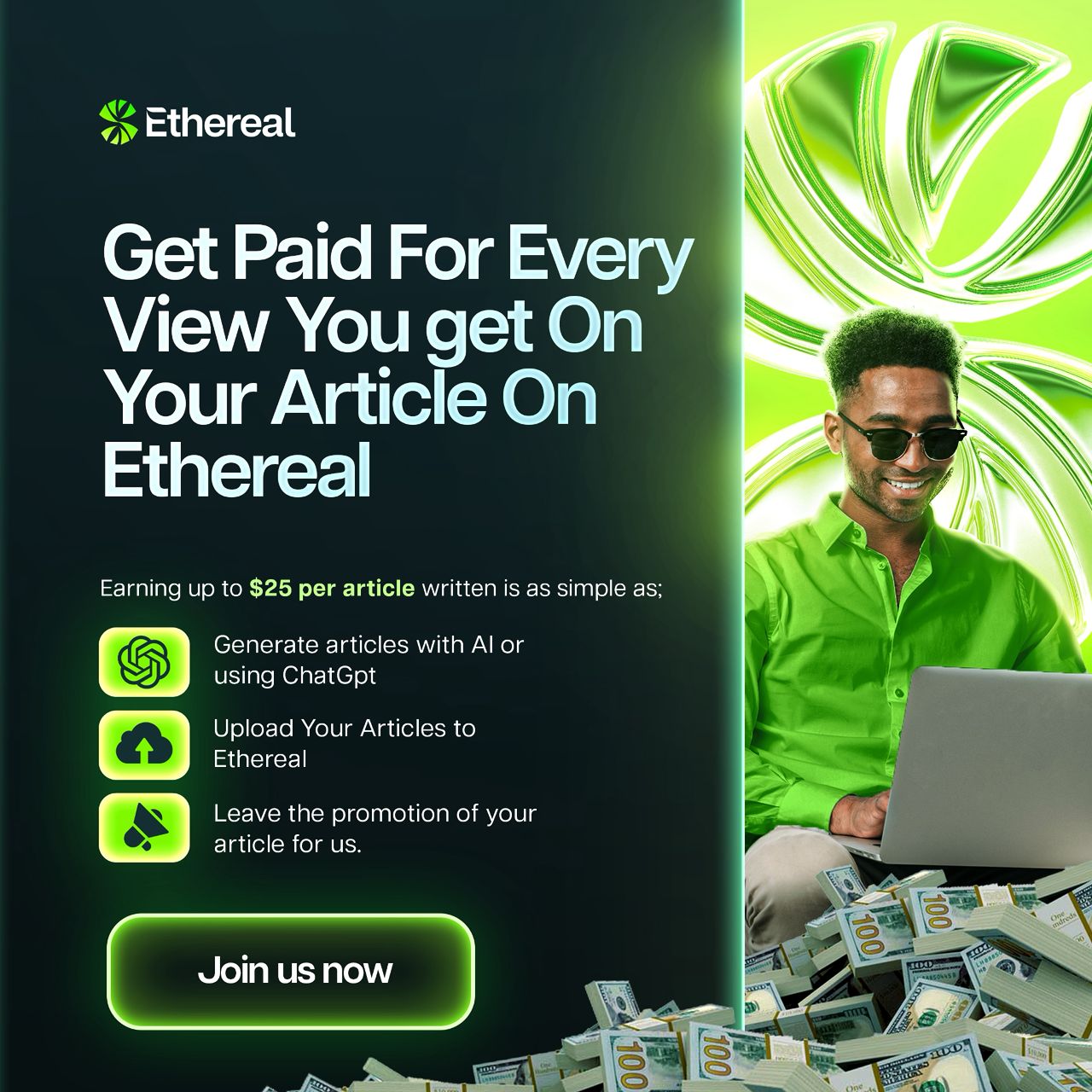 Ethereal app media earning