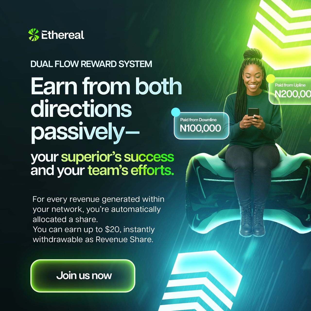Ethereal app media earning